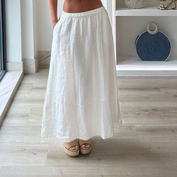 ZARA 100% LINEN MIDI SKIRT ZW COLLECTION - Picture 3 of 8